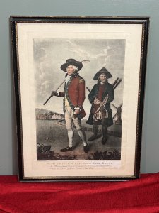 Historic Society Of Golfers Sport Mezzotint After Lemuel Francis Abbott Circa - 1870-1900 Composition - Coloured Mezzotint Listing Description A Golfing Portrait To The Society Of Golfers At Blackheath, The Original Engraved By Valentine Green, In 1790 Whom Was Mezzotint Engraver To His Majesty (George III) After A Painting By Samuel Francis Abbot. The Portrait Shows William Innes 1719-1795 Captain Of Blackheath Society Of Golfers, In Clothing Of The Period, With A Pensioner From Greenwich Hospital As Caddie. Hand Coloured Mezzotint Set In Gilded Ebony Frame. Condition - Very Good The Mezzotint Has Been Slightly Altered From Original Writings Reads 'CAME DOWNE' Instead Of Blackheath Please See Images. Dimensions In Inches Height 21" X Width 16 1/4"