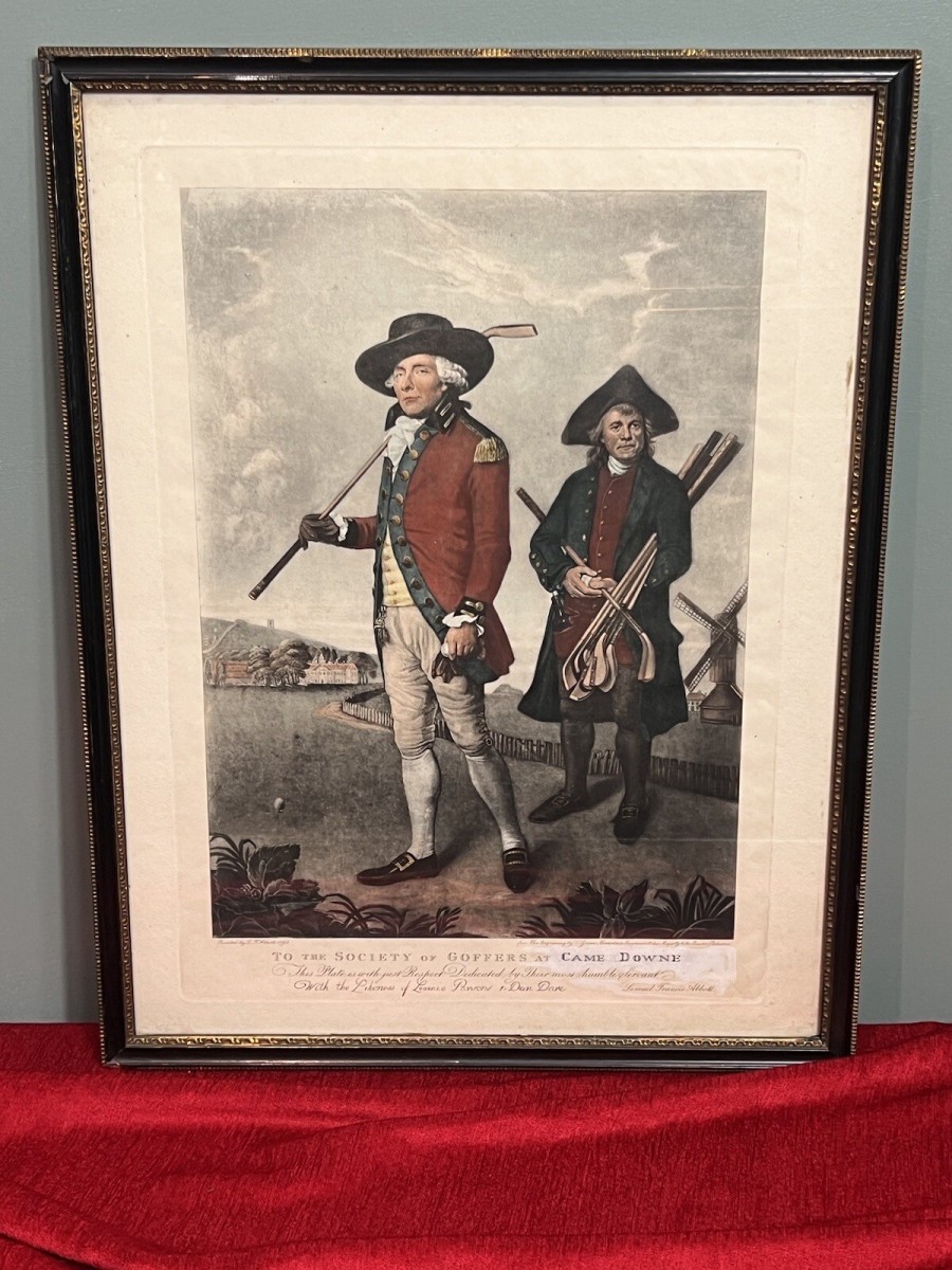 Historic Society Of Golfers Sport Golf Mezzotint After Lemuel Francis Abbott