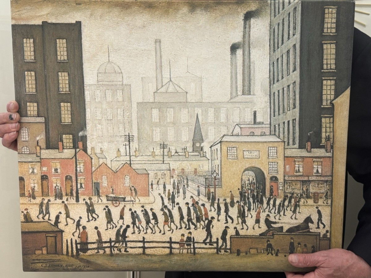 Vintage Lawrence Stephen Lowry Coming From The Mill Canvas Print