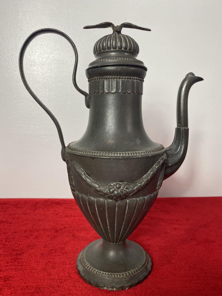 Fine Antique 18th Century Konigsberg Germany 3pc Pewter Coffee Service