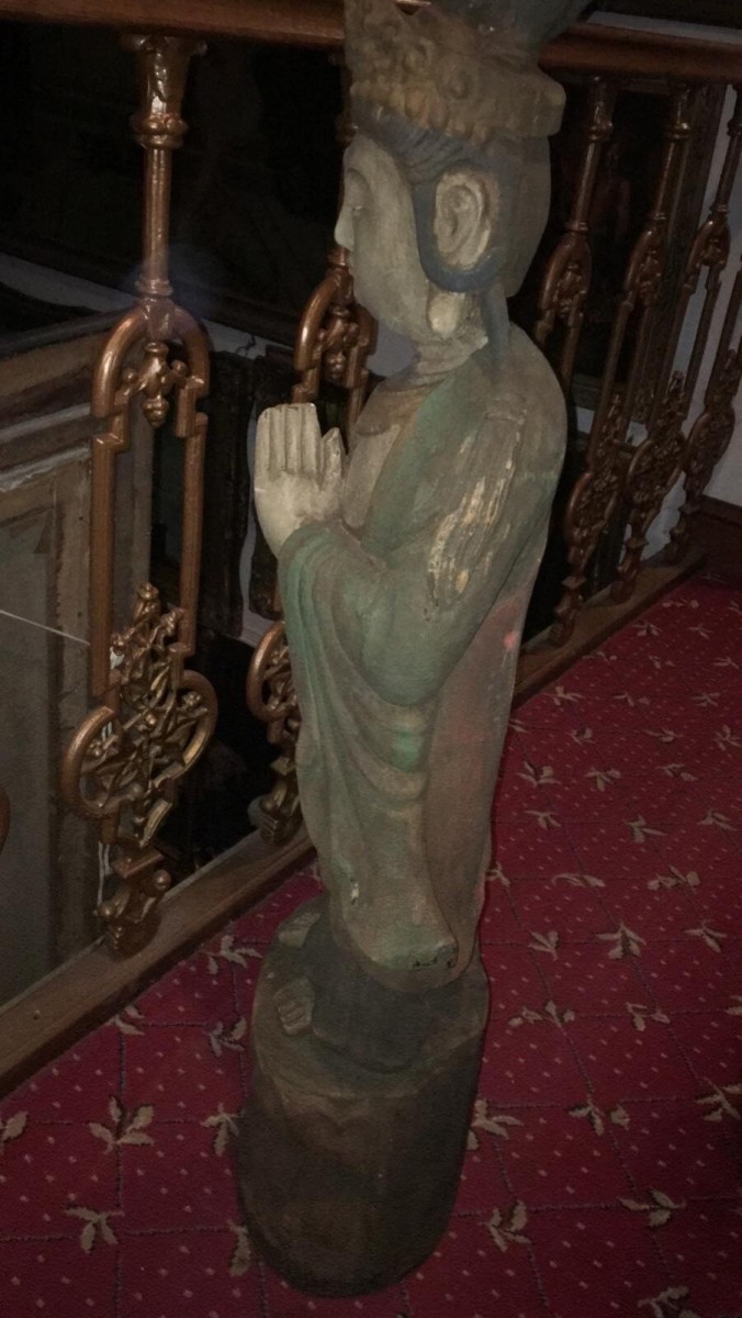 Large Oriental Carved Statue Of A Goddess From The Orient