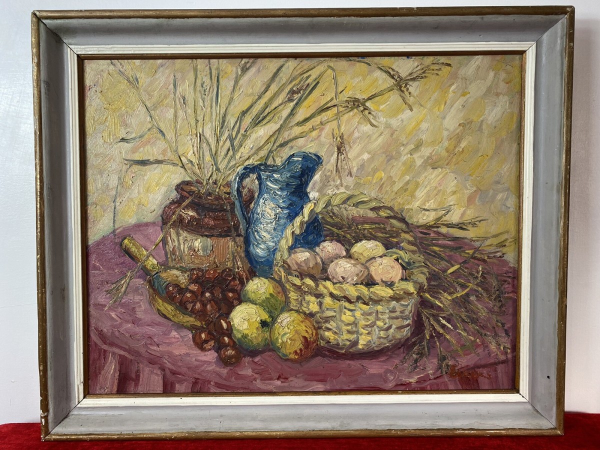 French Impressionist Oil Artwork Of Harvest Fruits After Claude Monet