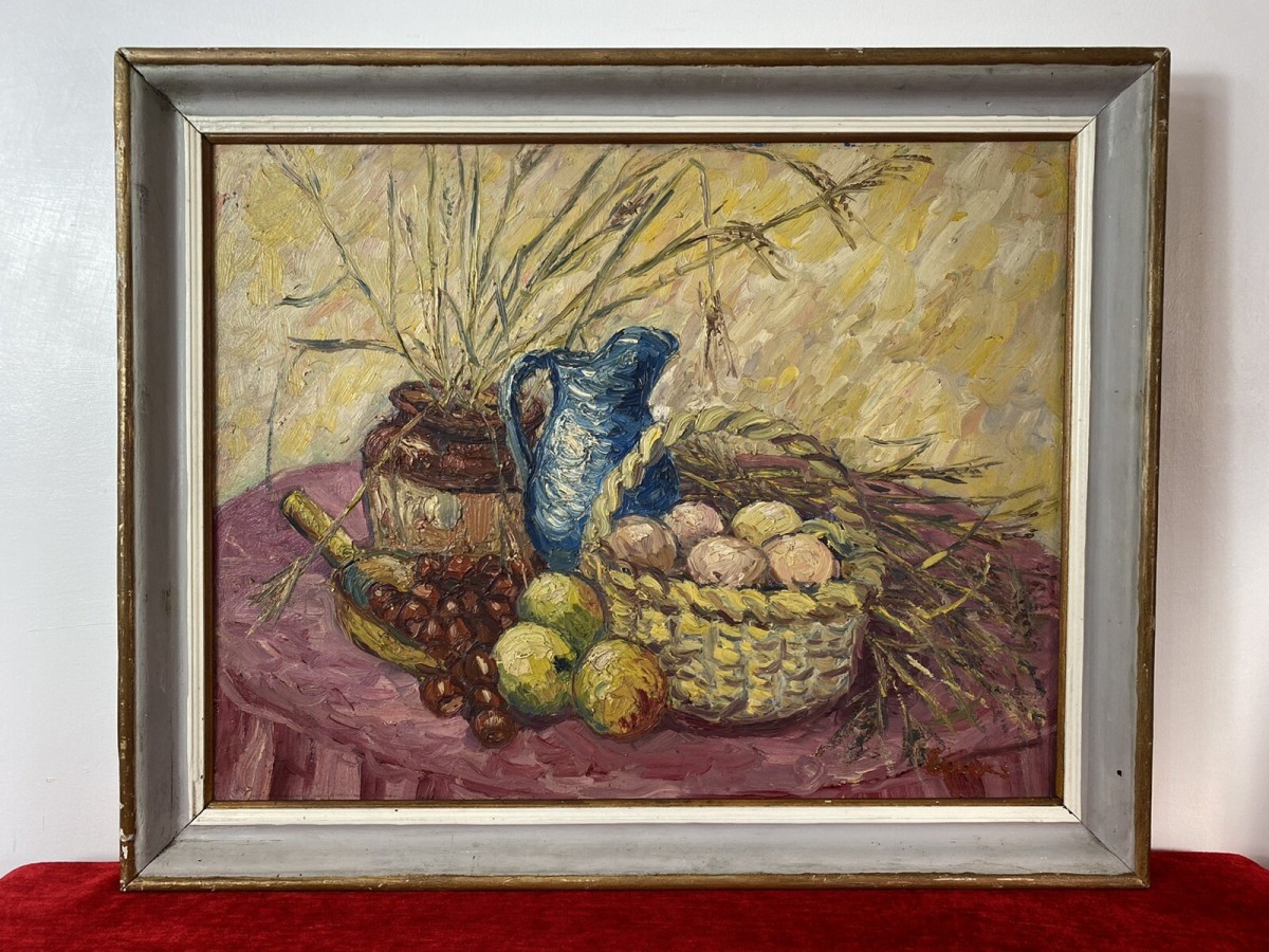 French Impressionist Oil Artwork Of Harvest Fruits After Claude Monet
