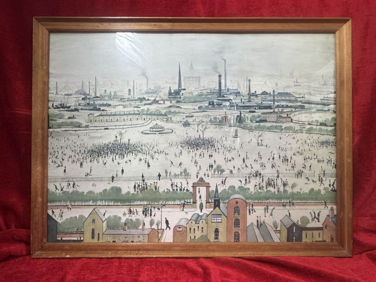 Sunday Afternoon "the Battle Of Life" By Laurence Steven Lowry Print On Board