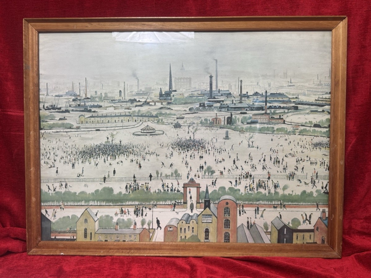 Sunday Afternoon "the Battle Of Life" By Laurence Steven Lowry Print On Board
