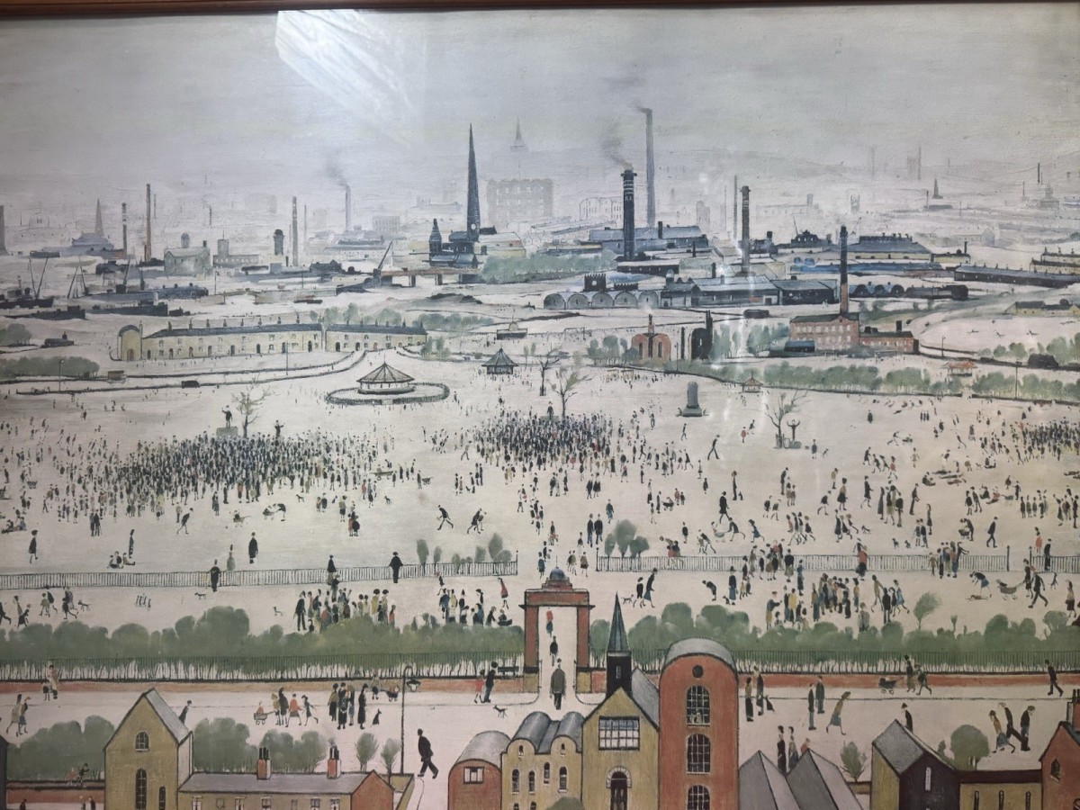 Sunday Afternoon "the Battle Of Life" By Laurence Steven Lowry Print On Board