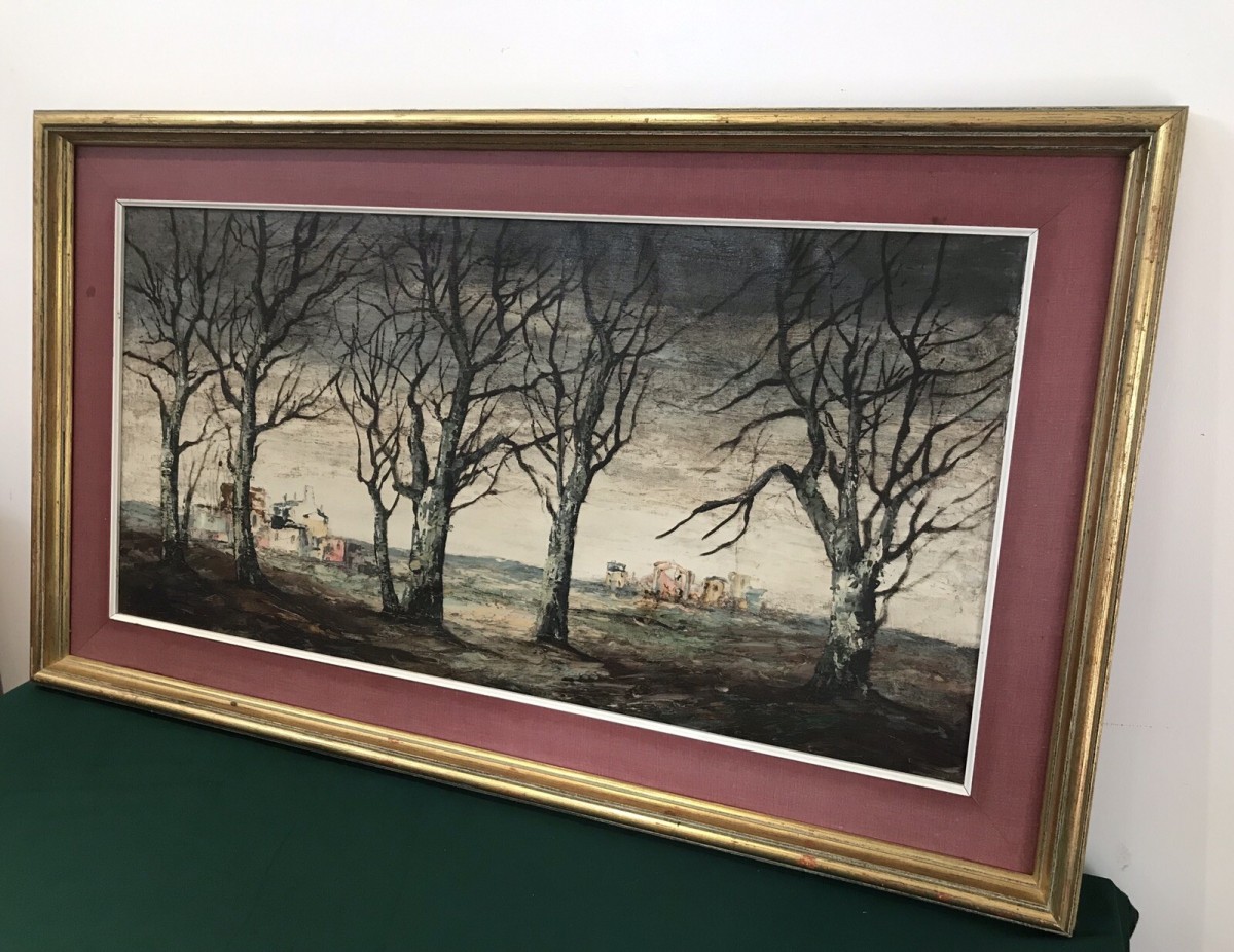 Michael Hanna Impressionist Landscape With Palette Knife Oil On Canvas Painting