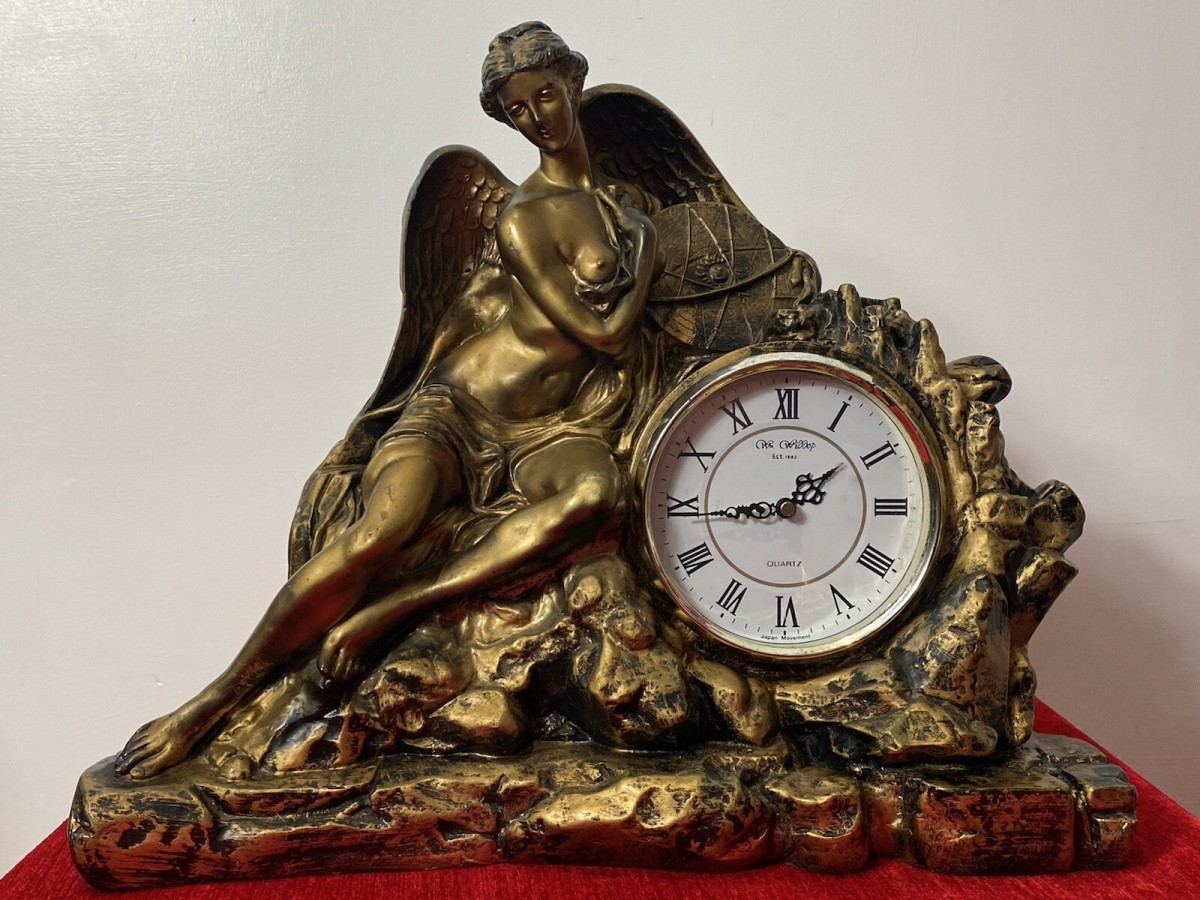 Primary image for Classical Athen Goddess Of Wisdom Ornate Gilded Mantle Clock W M Widdop Movement
