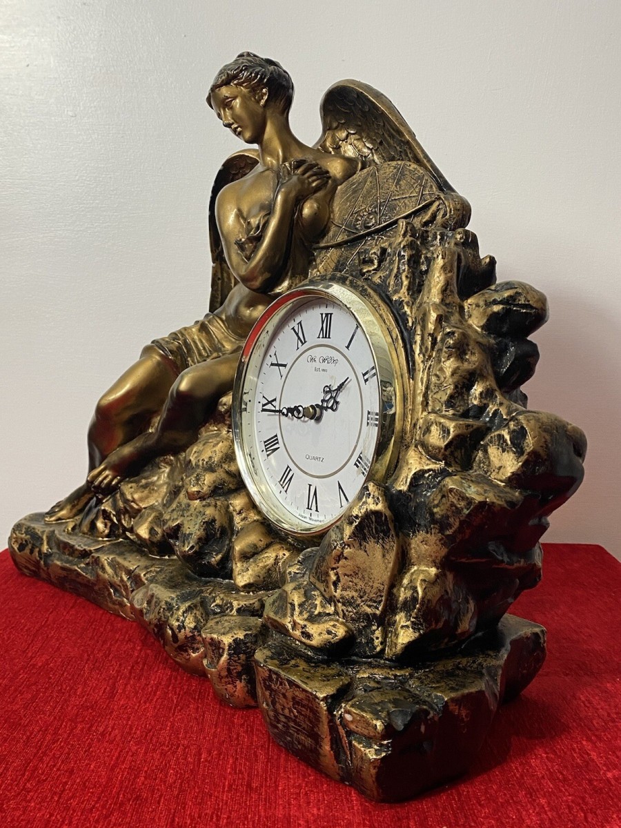 Classical Athen Goddess Of Wisdom Ornate Gilded Mantle Clock W M Widdop Movement