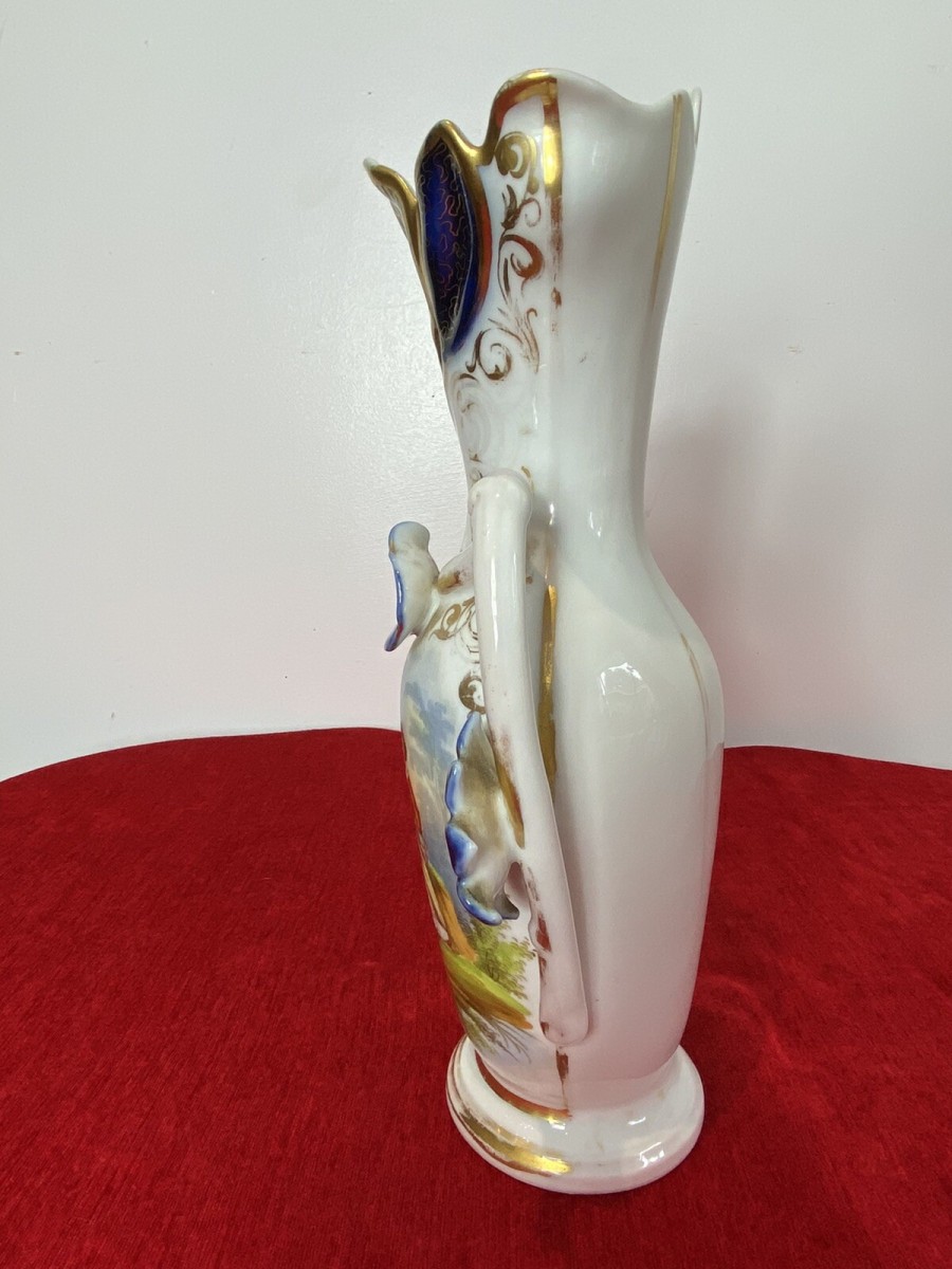Sèvres Style Romantic Porcelain Vase With Branch Handles And Flora Decorations