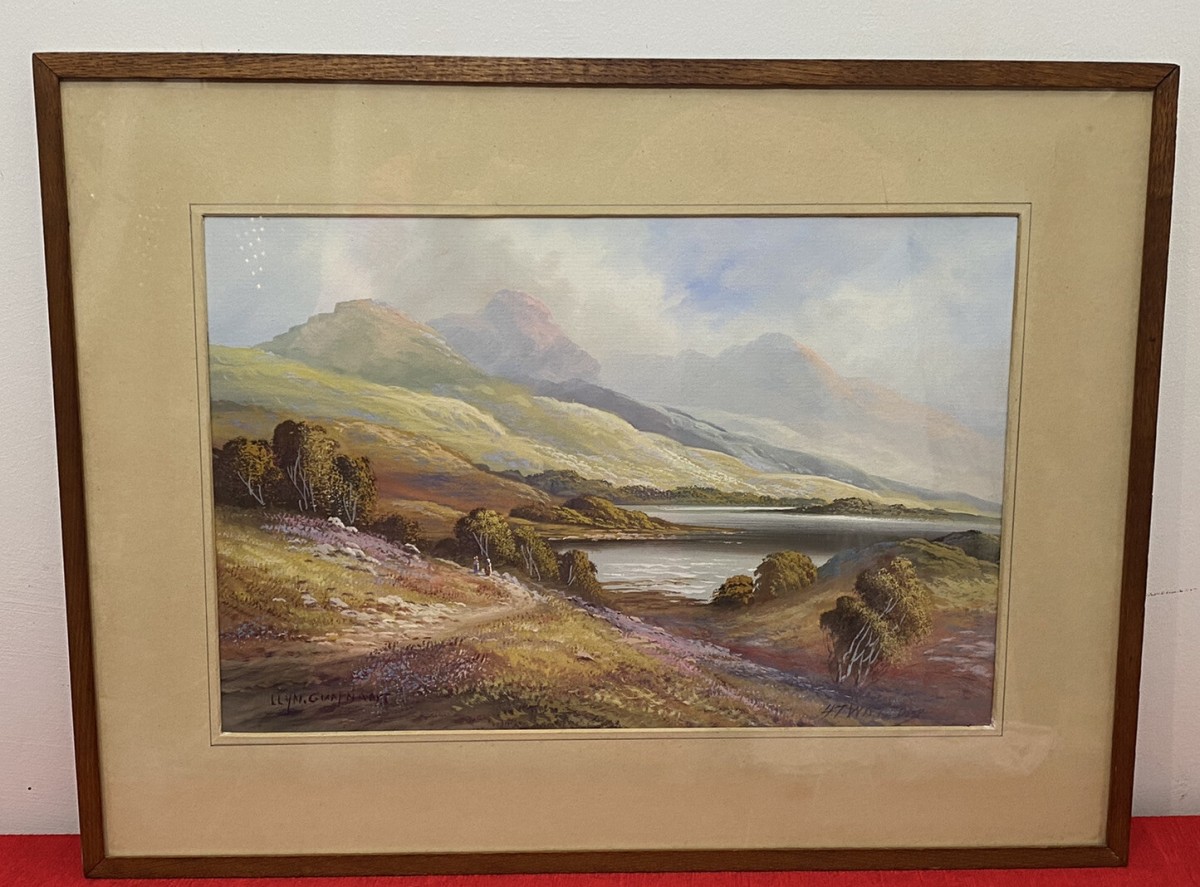 Stunning Pair Of Glazed Gouache Impressionist Paintings By Artist H T Watson