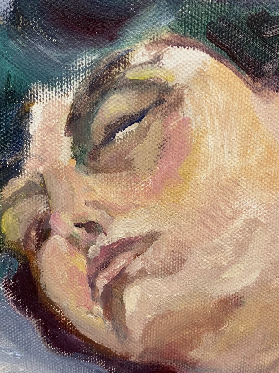 Figurative Nude Portrait Of Resting Female Muse By Artist Michael Jenkins