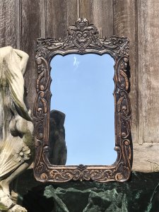 Beautiful Ornate Floral Carved 19th Century Jacobean Pier Glass Mirror. Solid Oak Mirror Frame Carved In Roses and Oak Leaves With Shaped Cartouche Top With Original Mirror Glass. Metal Wall Brackets For Hanging On Reverse Dimensions In Inches Height 46” Width 25.5” Thickness 1.5” Weight Approx 15Kg