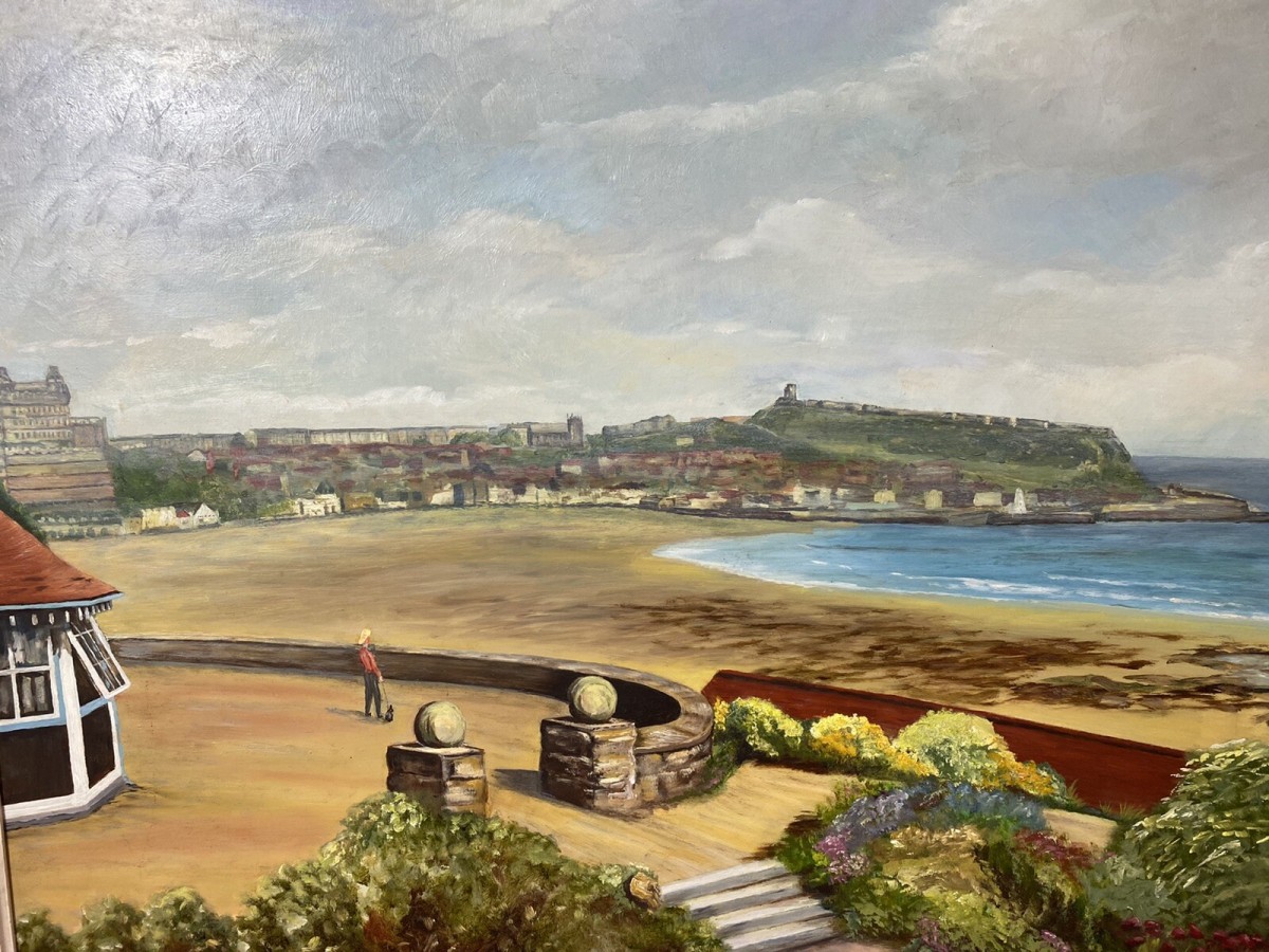 Cornish Costal Scape Of Sault Bay Oil On Canvas By Artist Vera Soper