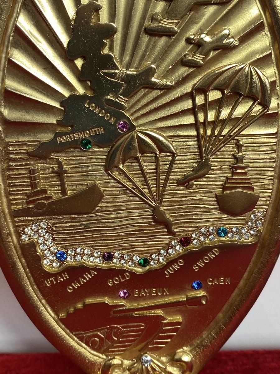 50 Year Commemorative Gold Plated Plaque Celebrating Second World War D Day