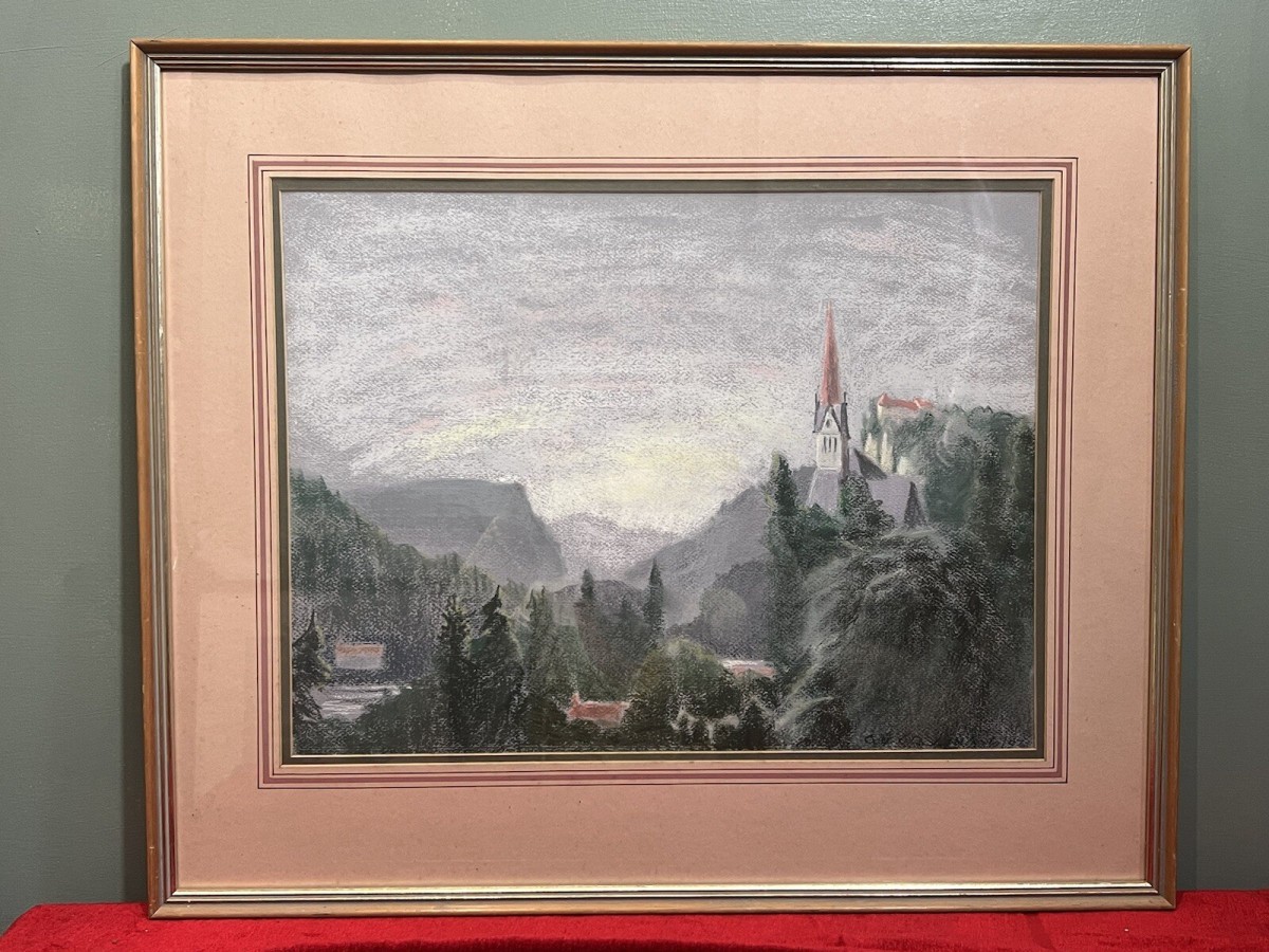 Primary image for Dutch School Pastel Landscape Painting