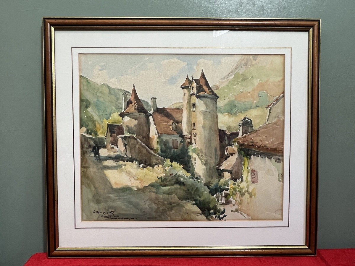 Primary image for French School Impressionist Chateau Watercolour Painting