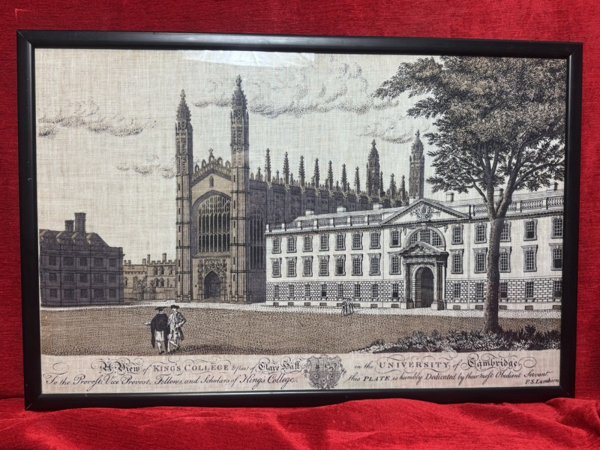 View Of Kings College University Of Cambridge P S Lamborne Hessian Screen Print