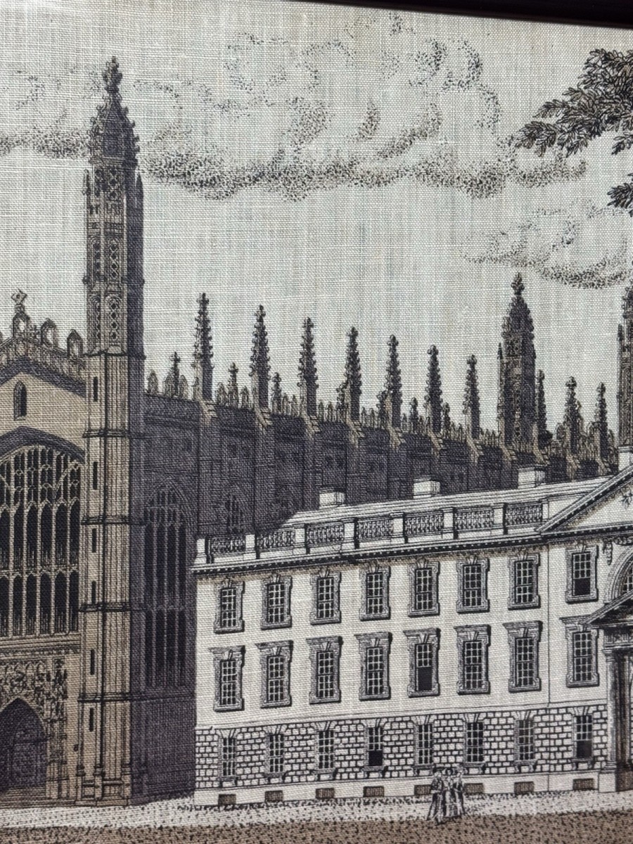 View Of Kings College University Of Cambridge P S Lamborne Hessian Screen Print