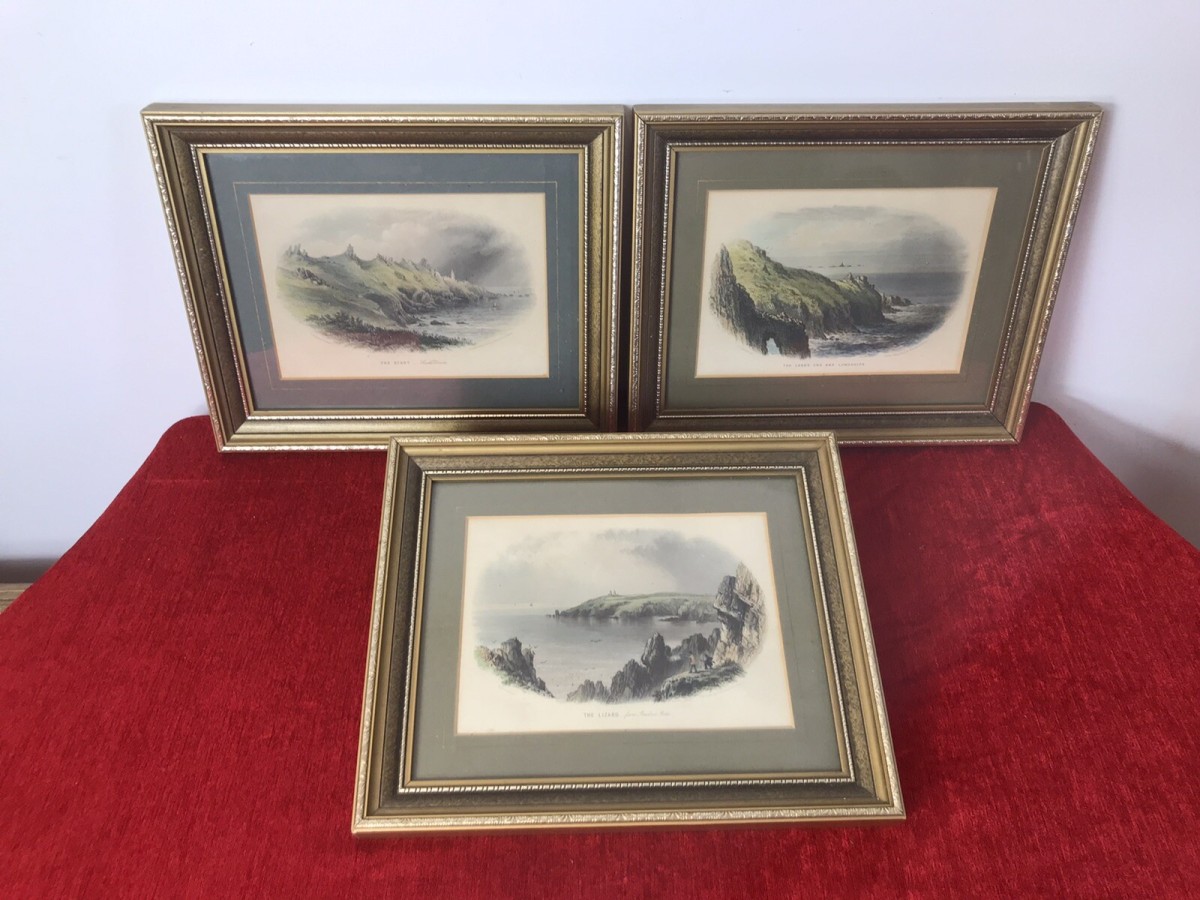 Primary image for Trio Of Framed Lithographs By Cornish Artist Richard John Penreath 1806-1869