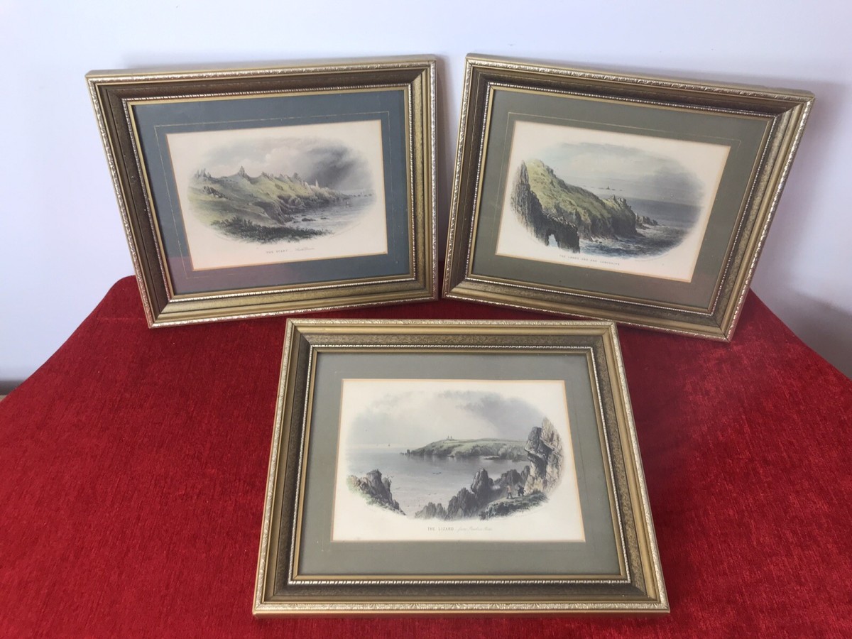 Trio Of Framed Lithographs By Cornish Artist Richard John Penreath 1806-1869