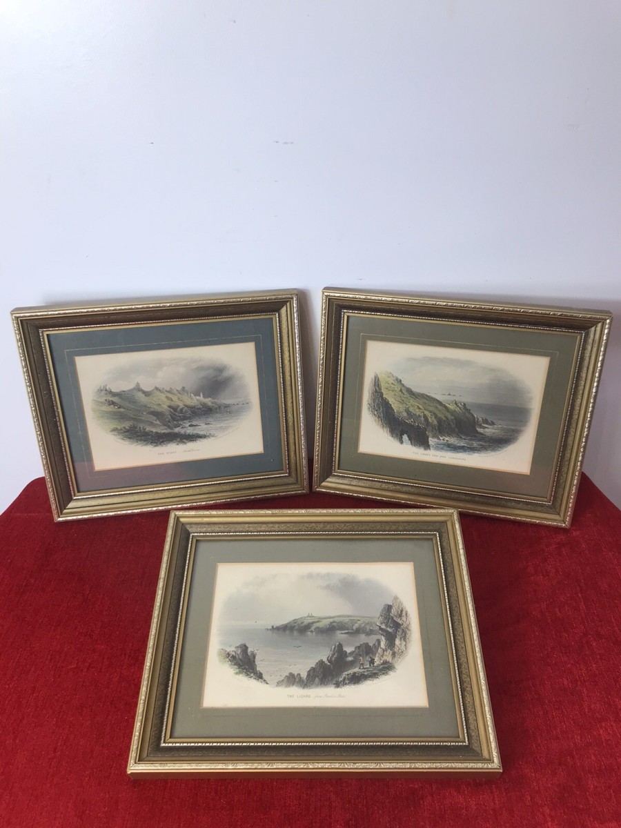 Trio Of Framed Lithographs By Cornish Artist Richard John Penreath 1806-1869