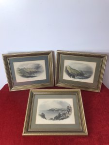 Trio Of Framed Lithographs By Cornish Artist Richard John Penreath 1806-1869. Three Stunning Gilt Framed Antique Lithographs By Portrait Landscape Painter Richard John Penreath. Richard John Penreath Was A Pioneer Of Oils Best Known For His Sea Pieces, Landscapes And Earlier Portrait Artworks. Many Of His Original Works Were Engraved By Vibert & Tonkin & Besley Of Exeter. Some Sadly Were Unsigned And Accredited To Painter Thomas Hart. First Lithograph Titled - The Start ~ South Devon Printed Publication 4 By H Besley St Exeter Second Lithograph Titled - The Lizard ~ From Penolver Rocks. R J Penreath 1875 Publication 4 By H Besley, South St Exeter Third Lithograph Title - The Lands End & Long Ships R J Penreath 1858 Publication 4 By H Besley St Exeter Dimensions In Inches Height 9 3/4” Width 11 3/4” Depth 1”