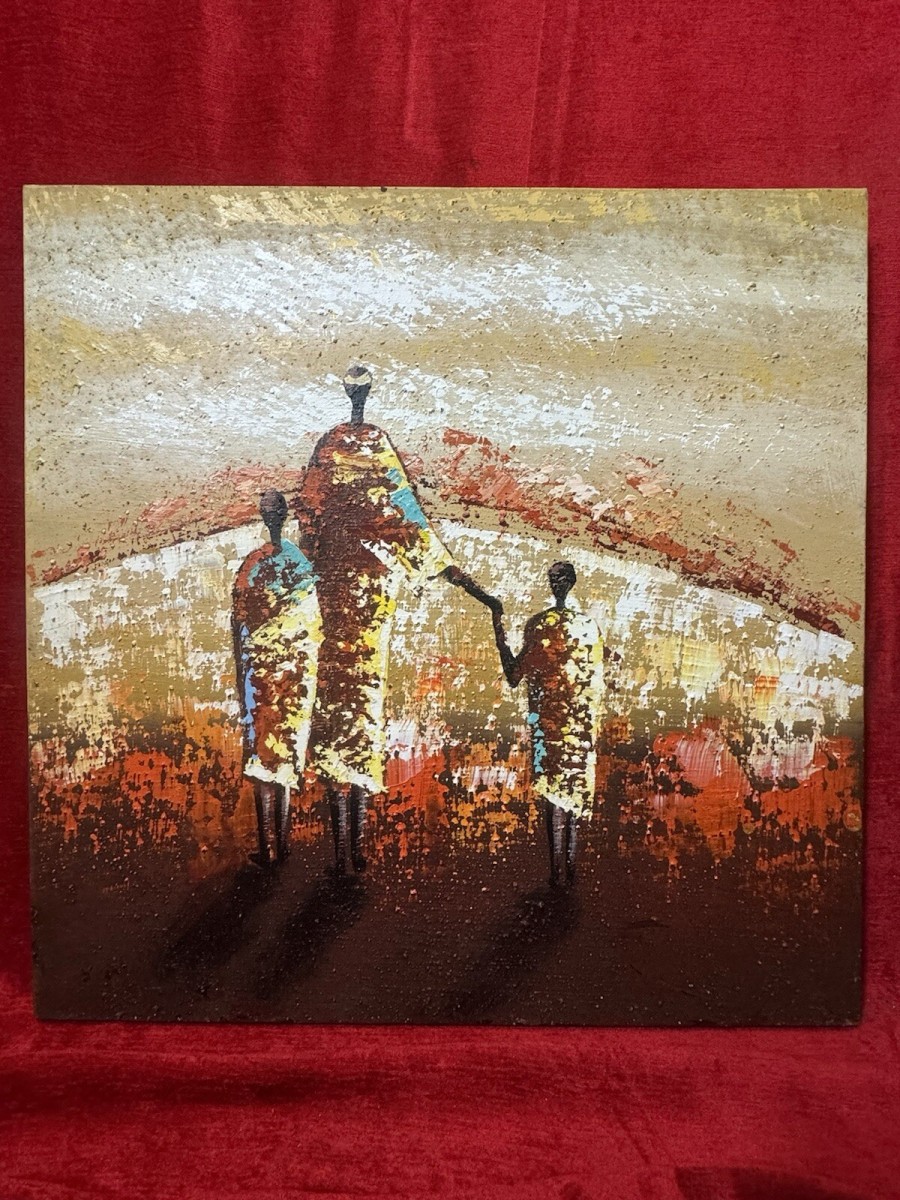Primary image for 20th Century Traditional Figural African Tribal Art Oil Painting