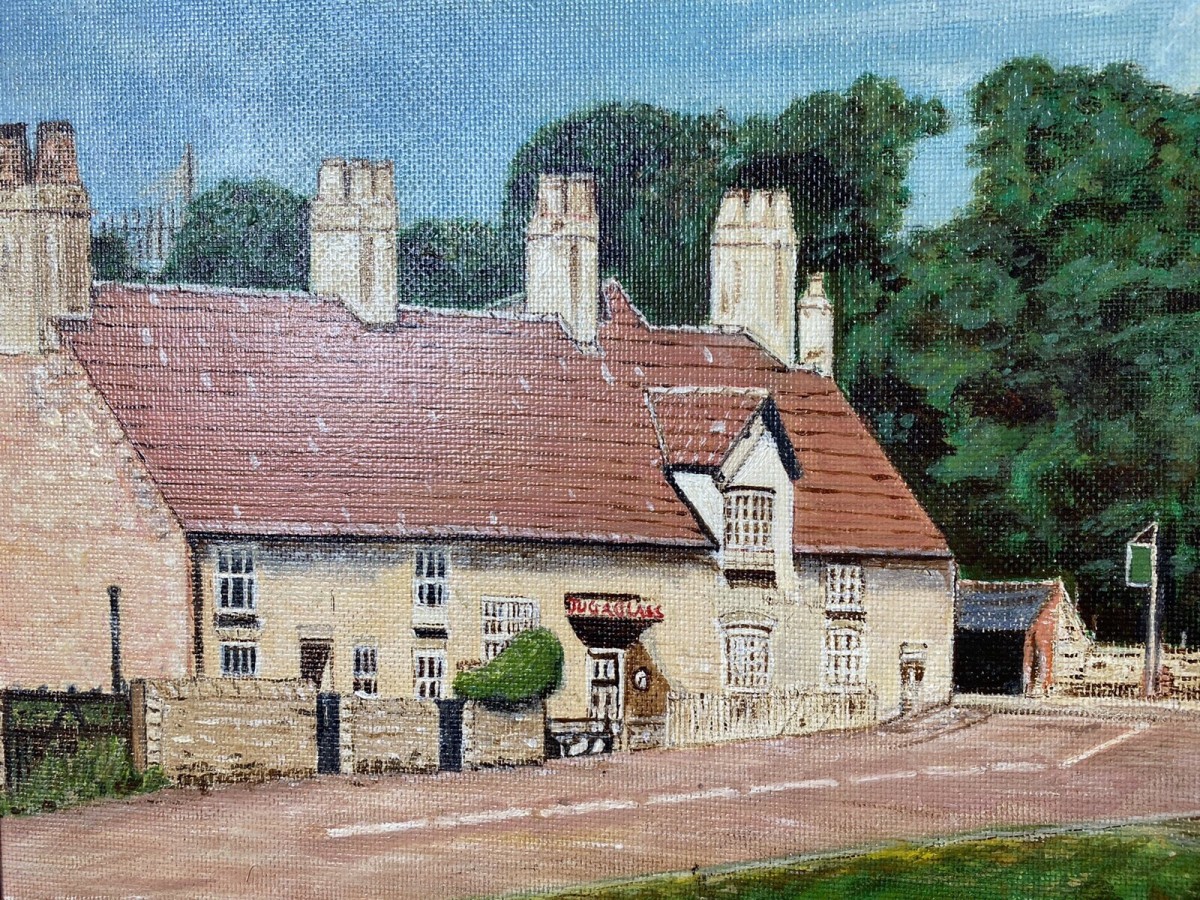 The Jug And Glass Pub Mansfield, England Modern Oil Painting By Artist L Davis