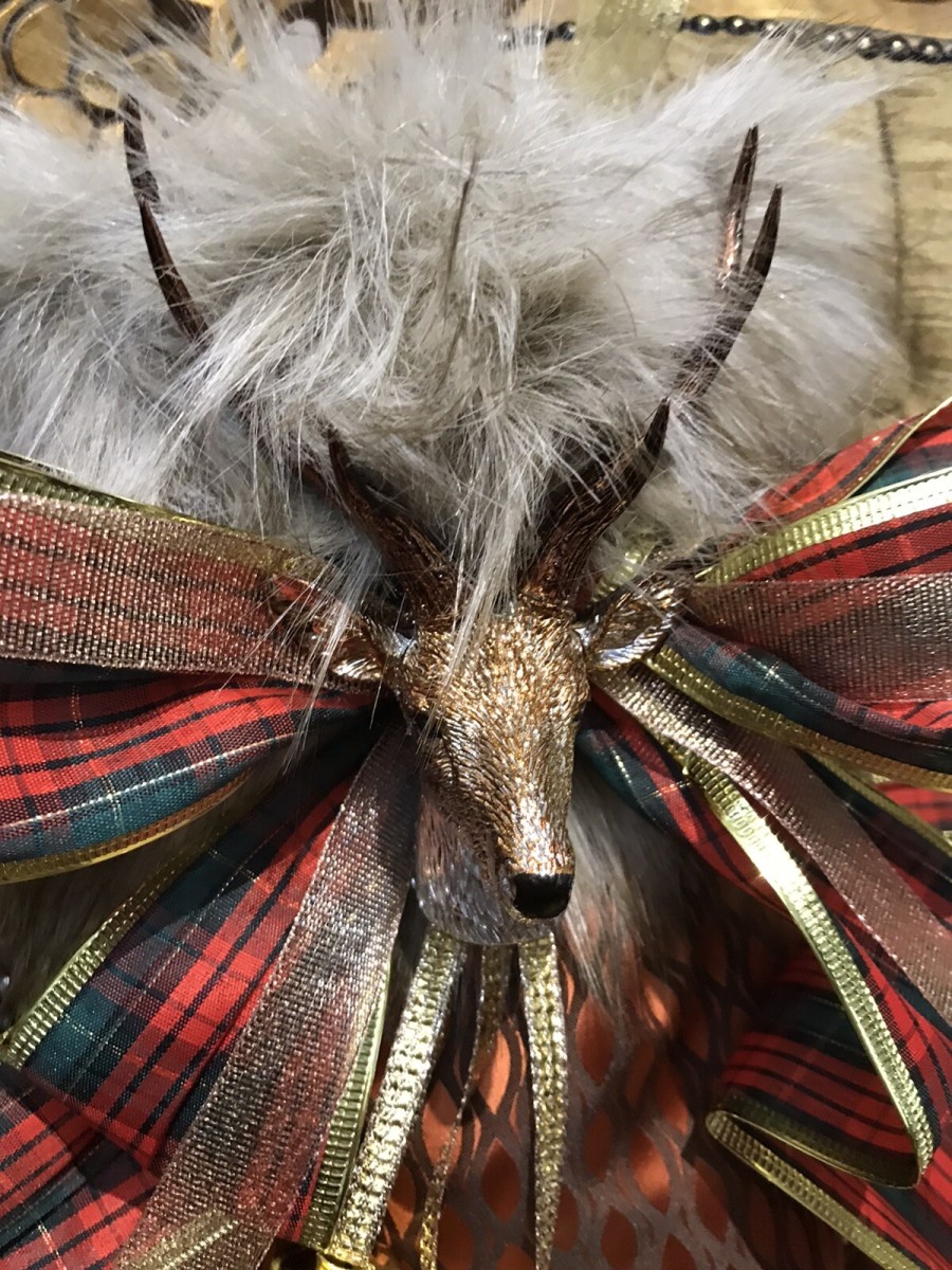 Luxury Monarch Of The Glen Designer Reindeer Fauxfur Christmas Stockings