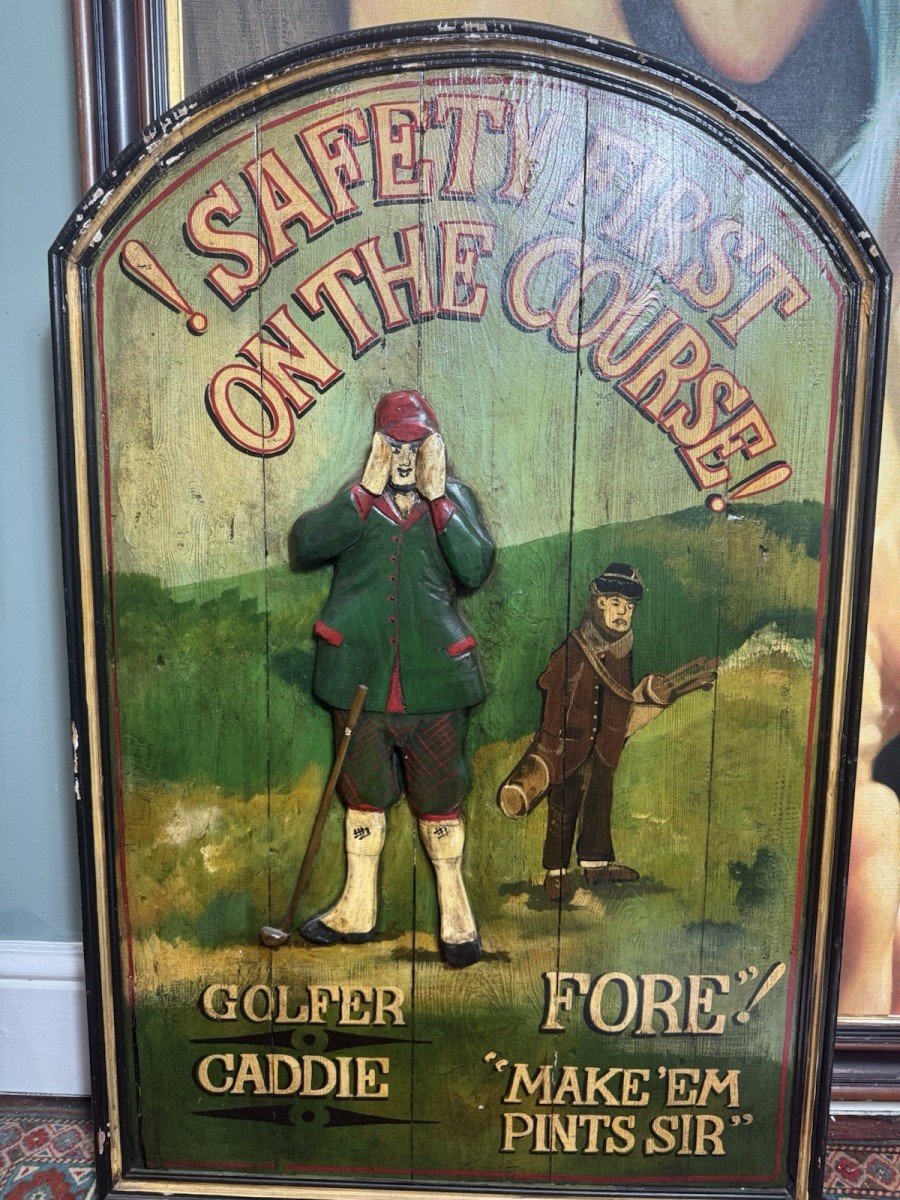 Large Golf Enthusiasts ‘etiquette Rules Of Safety’ Humorous Wooden Sign Plaque
