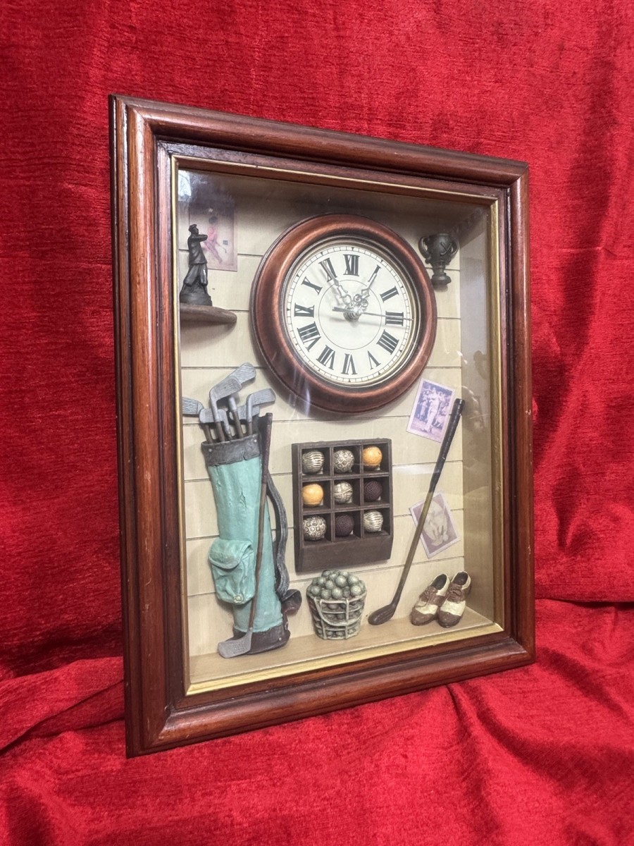 Primary image for Golfing Enthusiasts Shadow Box/diorama With Timepiece