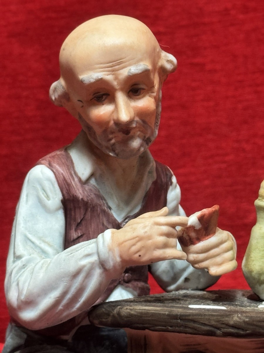 Old Poker Playing Friends Capodimonte Porcelain Figurine
