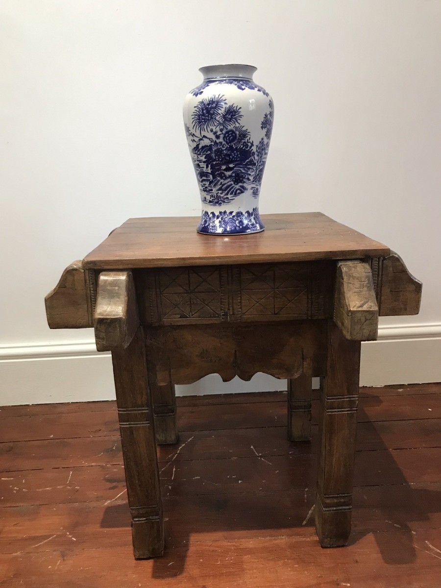 Quality Carved Teak Milasian Console Table With Buttress Supports