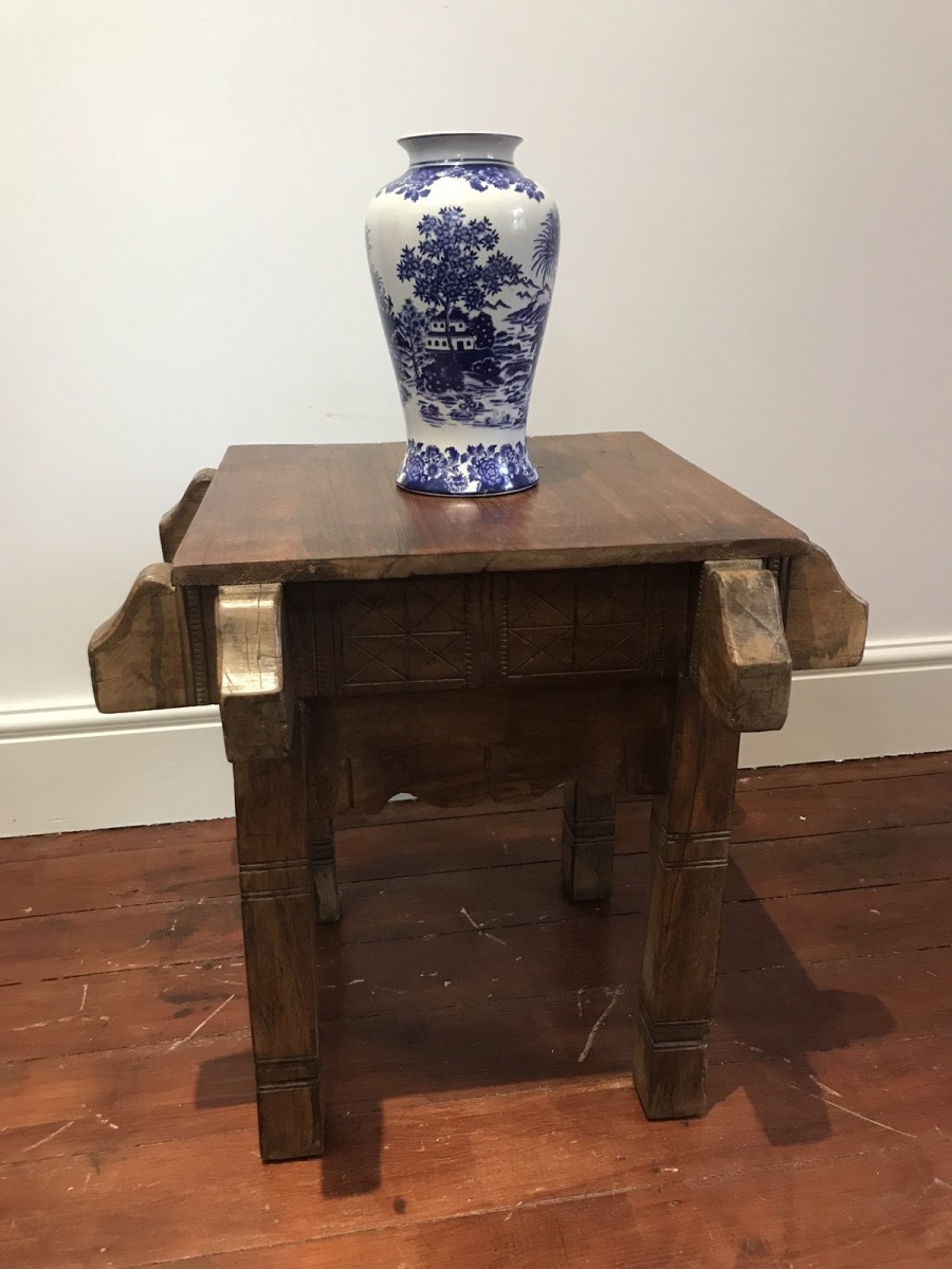 Quality Carved Teak Milasian Console Table With Buttress Supports