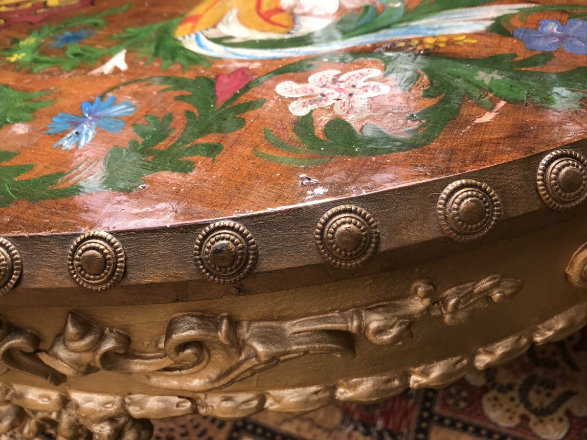 Historic Console Table Hand Painted By Anglican Bishop Of Dorchester Cathedral