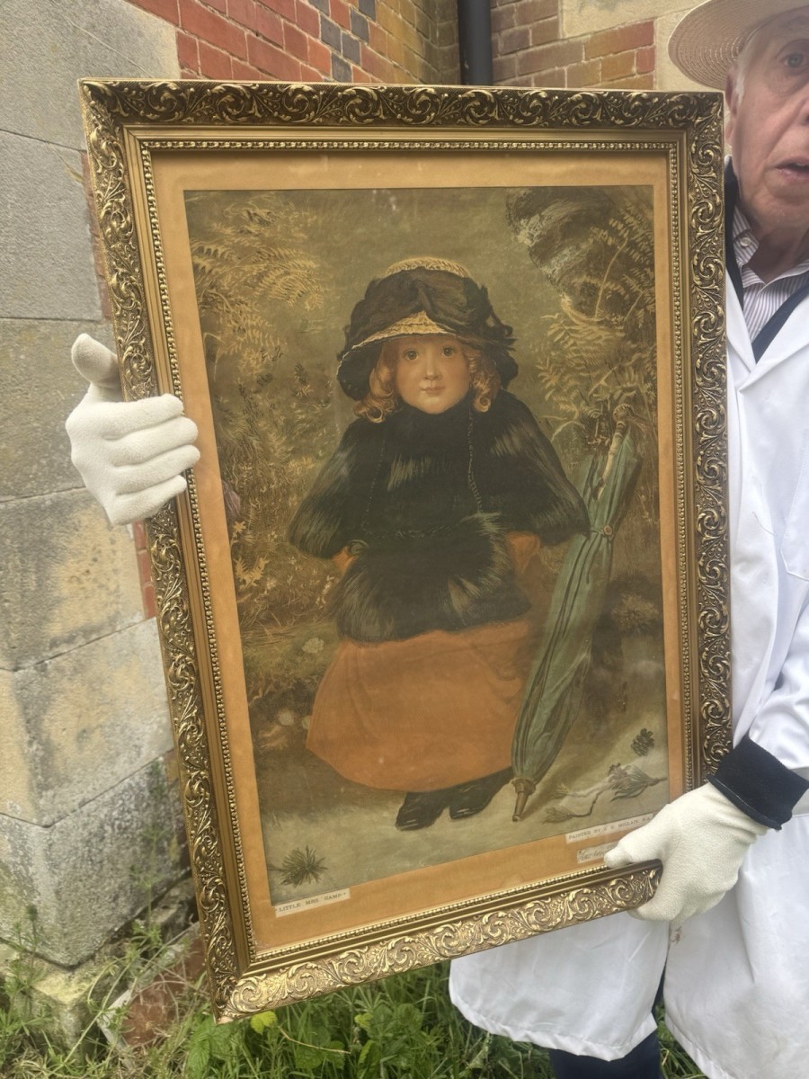 Sir John Everett Millias Ra Little Miss Gamp Coloured Lithograph Signed Framed