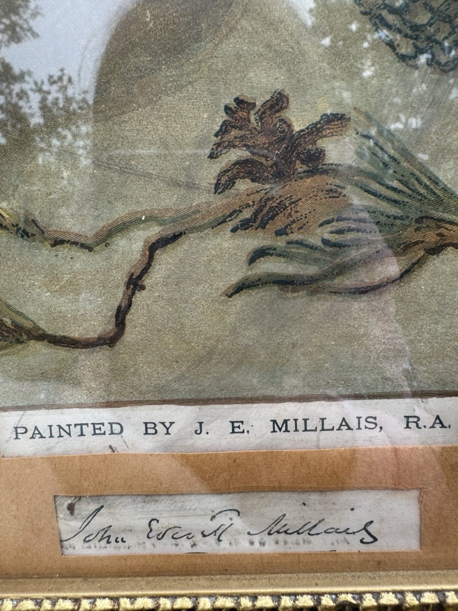 Sir John Everett Millias Ra Little Miss Gamp Coloured Lithograph Signed Framed