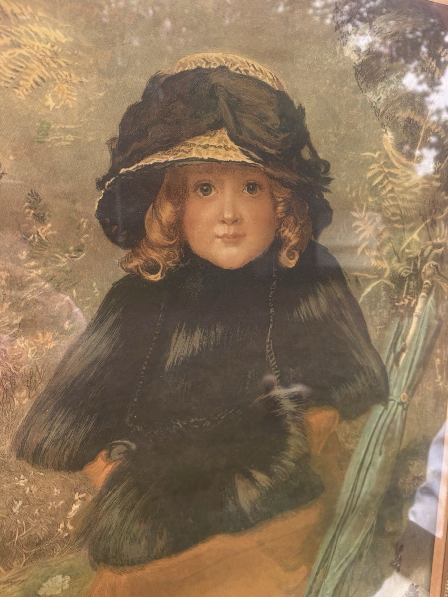 Sir John Everett Millias Ra Little Miss Gamp Coloured Lithograph Signed Framed