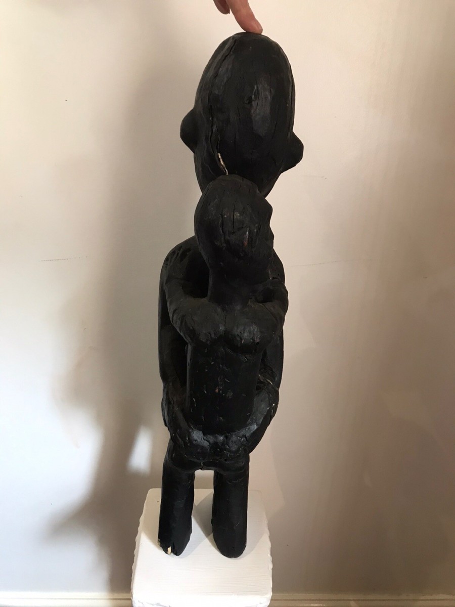 Museum Grade African Primitive Congo Style Wood Carving Mother And Child
