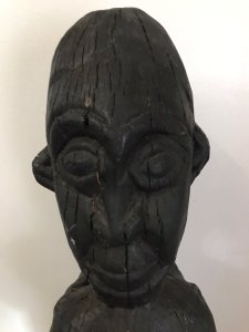 Museum Grade African Primitive Congo Style Wood Carving Mother And Child Antique Large Size Wood Carving Of Mother And Child Perched On The Mother’s Back. Primitive Carved Body Shapes With Facial Expressions And Markings Of Hands And Feet. A Solid Sculpture Carved In In Piece Of Hard Wood. Original Condition With Ancient Cracks And Imperfections Due To Age. Provenance Original Owner Brought The Carving Back From African Coast During 1820’s Purchased By The Lord Hill Museum And Part Of A Large Collection Of African Sculpture Dimensions In Inches Height 28.5” Width 6.5” Depth 7.5” Weight Approx 15Kg