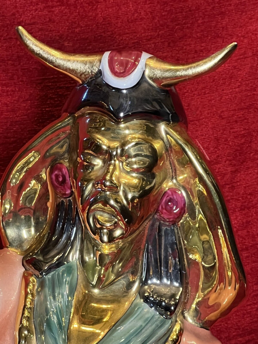 Large Italian Vanician Bassano Japanese Samurai Warrior Gilt Enamel Showpiece