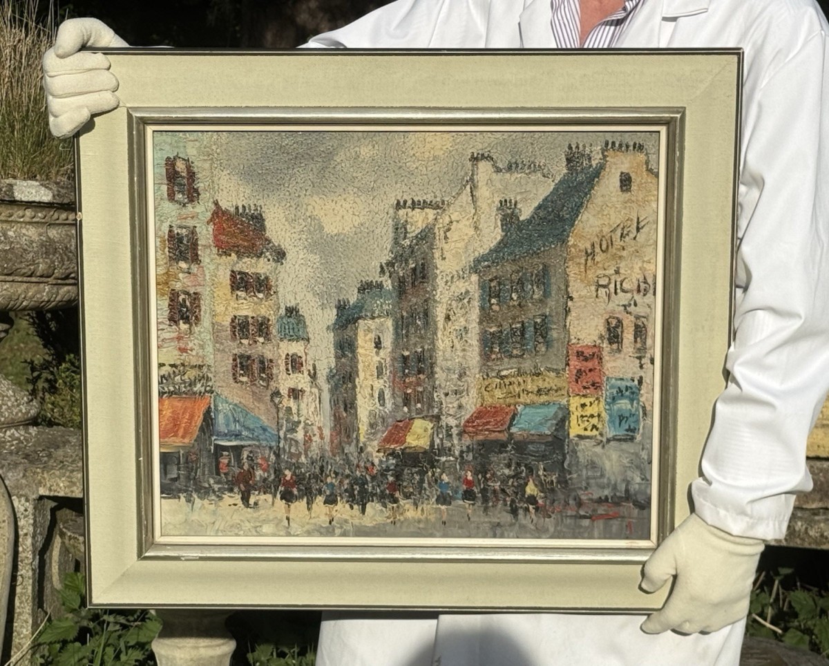 Primary image for 19th Century Impressionist Jean Remy Parisian Street Scene Oil Painting