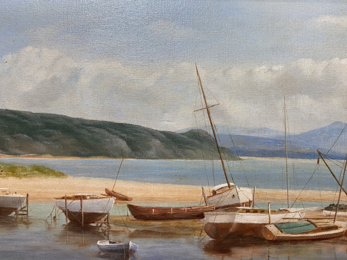 Sailing Boats In The Bay During Low Tide Oil On Canvas By James Horne