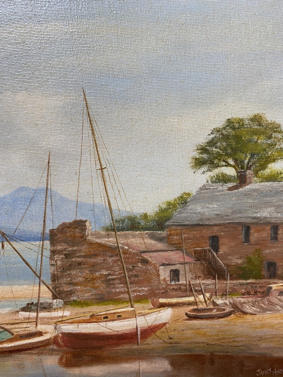Sailing Boats In The Bay During Low Tide Oil On Canvas By James Horne