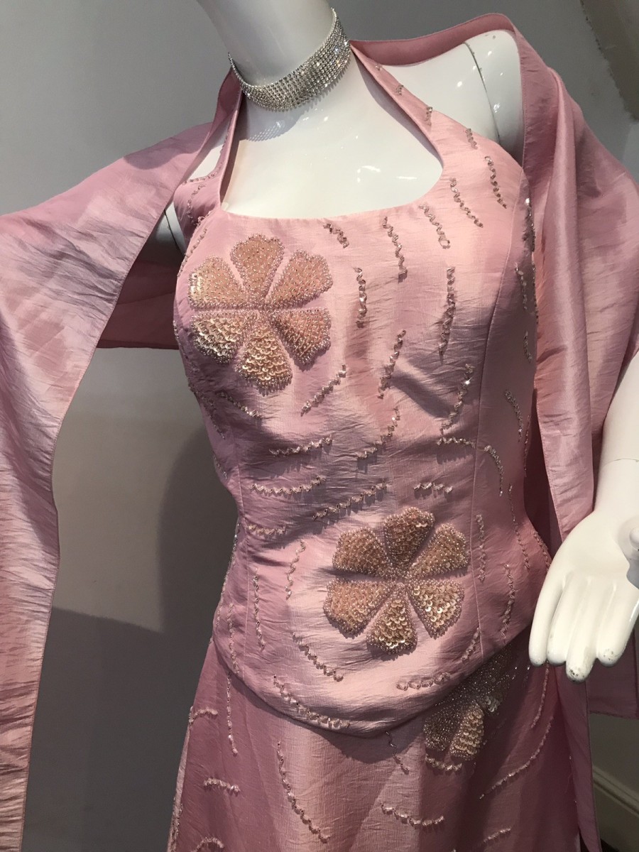 Stunning Pink 3 Piece Cocktail Gown By Sara Bernshaw Size 12 New