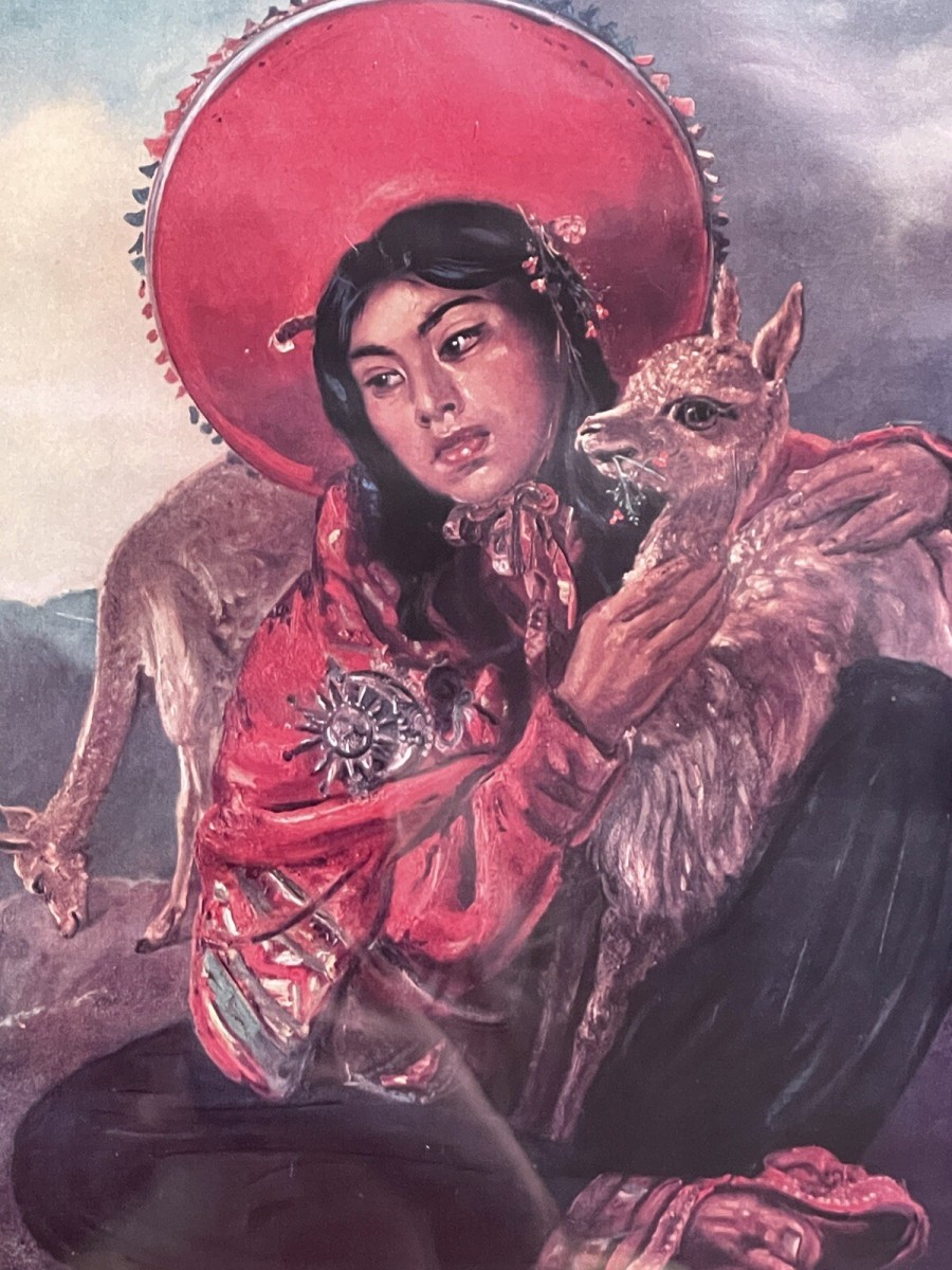 Spanish School Kristian Kreković Inca Tribal Muse Signed Lithograph