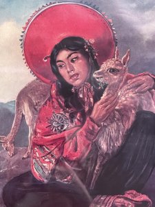 Original Spanish School Lithography Of Inca Tribal Muse Signed by Artist Kristian Krekovic Circa - 20th Century Lithograph Composition - Ink on Vellum Brief Artist History - Kristian Krekovic March 28th1901-November 21st 1985 Portrait Painter With Themes Of Spanish And Croatian Culture. best known For Images Of The Inca Culture Of Psst And Present. Kristian Studied At The Vienna Academy And Then Ecole des Beaux-Arts Paris. In 1925 He Exhibited At The Salon Of French Artists For The First Time. In 1928 At The exhibition 'International Art' Bordeaux, Krekovic Received the Gold Medal and Certificate of Honer. Listing Description Wonderful Lithography Print Of Original Artists Work, Depicting 'Inca Lady With Lamas'. Signed By Artist And Set In Glazed Gilt Frame. Dimensions in Cm Height 48cm x Width 42cm