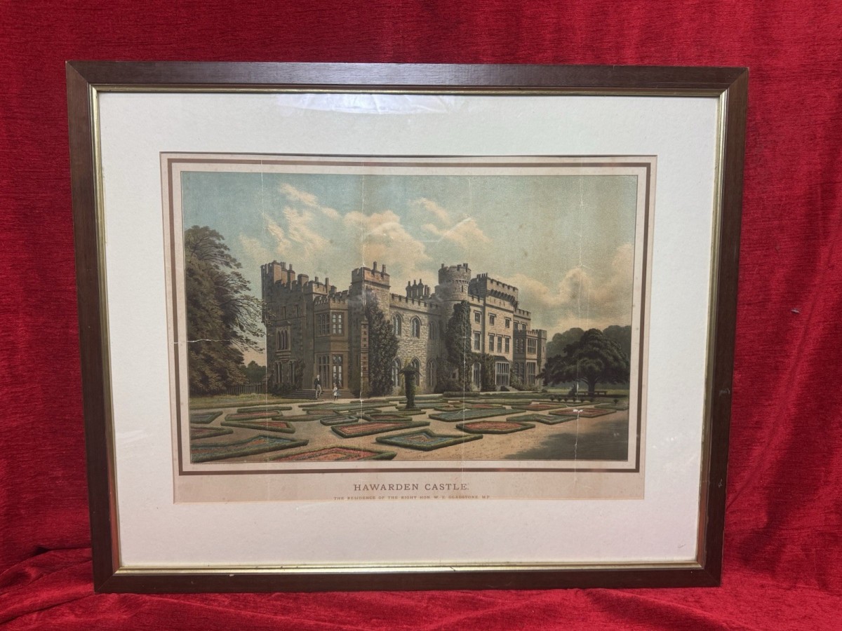 Primary image for Harwarden Castle Print Victorian By Marcus Ward & Co Antique Print