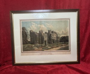 Harwarden Castle Print Victorian By Marcus Ward & Co Antique Print Circa - 1890 Composition - Printed Coloured Lithograph On Vellum Listing Description Coloured Antique Lithograph Print Depicting A Pictorial View Of Hawarden Castle Frontage Around 1880 And The Surrounding Gardens. Framed Glazed Print By Marcus Ward & Co. Built In The Mid Eighteenth Century, Harwarden Castle Was The Estate Of Former British Prime Minister William Ewart Gladstone, Having Previously Belonging To The Family Of His Wife Catherine Glynn. Gladstone Occupied The House Until His Death There in 1898. The House And Estate Are Still A Private Residence Although Some Of The Grounds Are Open To The Public. Dimensions In Cms Height 60cm X Width 74cm